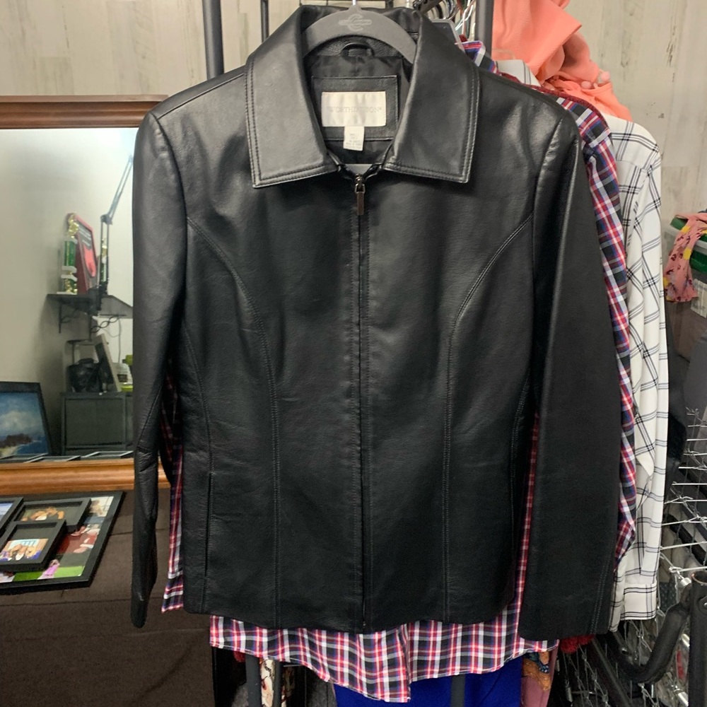 Worthington genuine leather jacket-Black